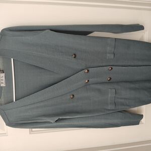 POI Double-Breasted Blazer in Blue